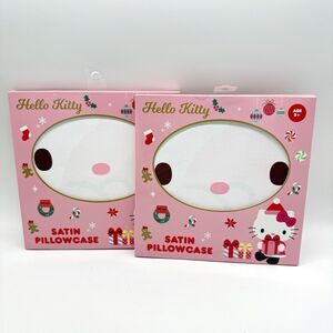 Hello Kitty Christmas Satin Pillowcase Reversible New 20x30 Standard (2)